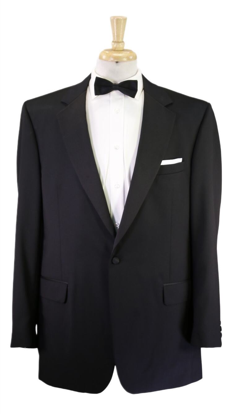 Jos A Bank Signature Black 1-Btn Tuxedo Wedding Dinner Formal Wool Suit 43L